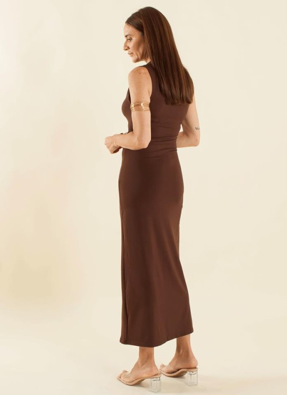Vestido largo fluncido