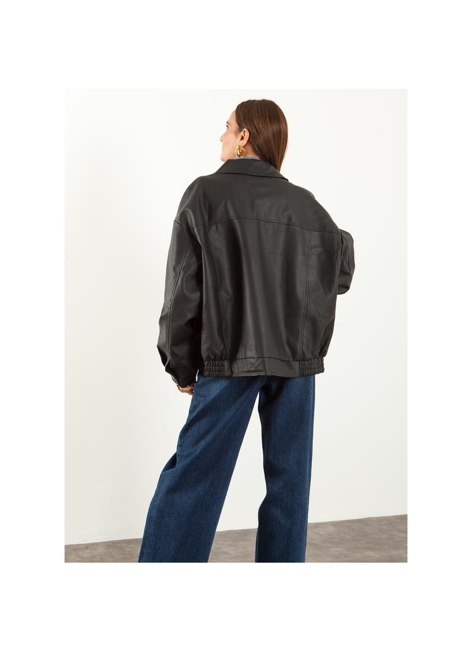 Cazadora polipiel oversize