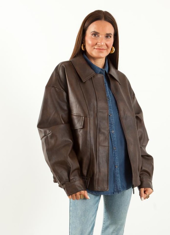 Cazadora polipiel oversize