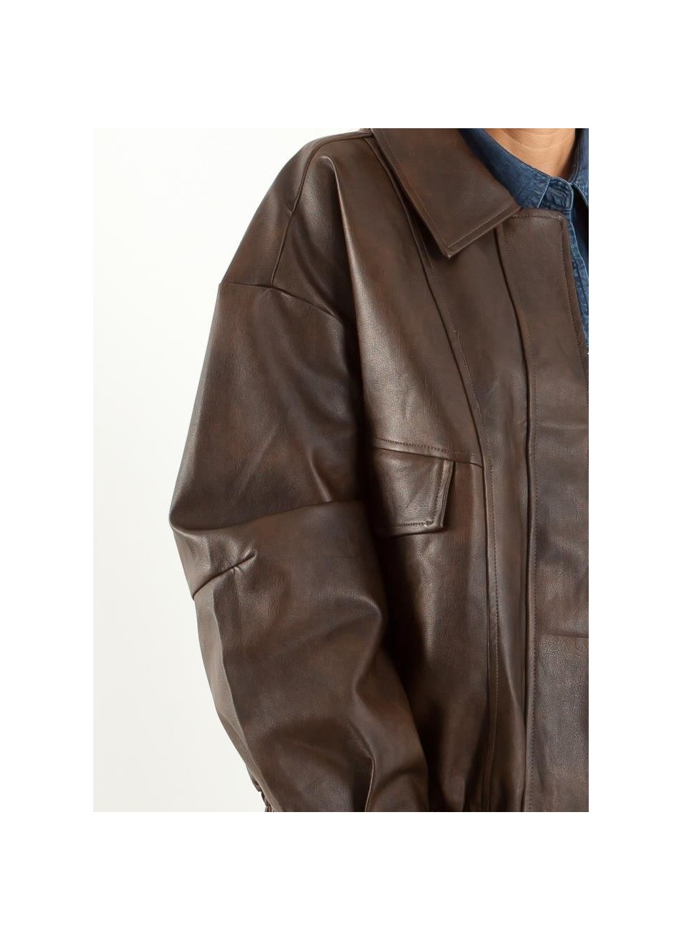 Cazadora polipiel oversize