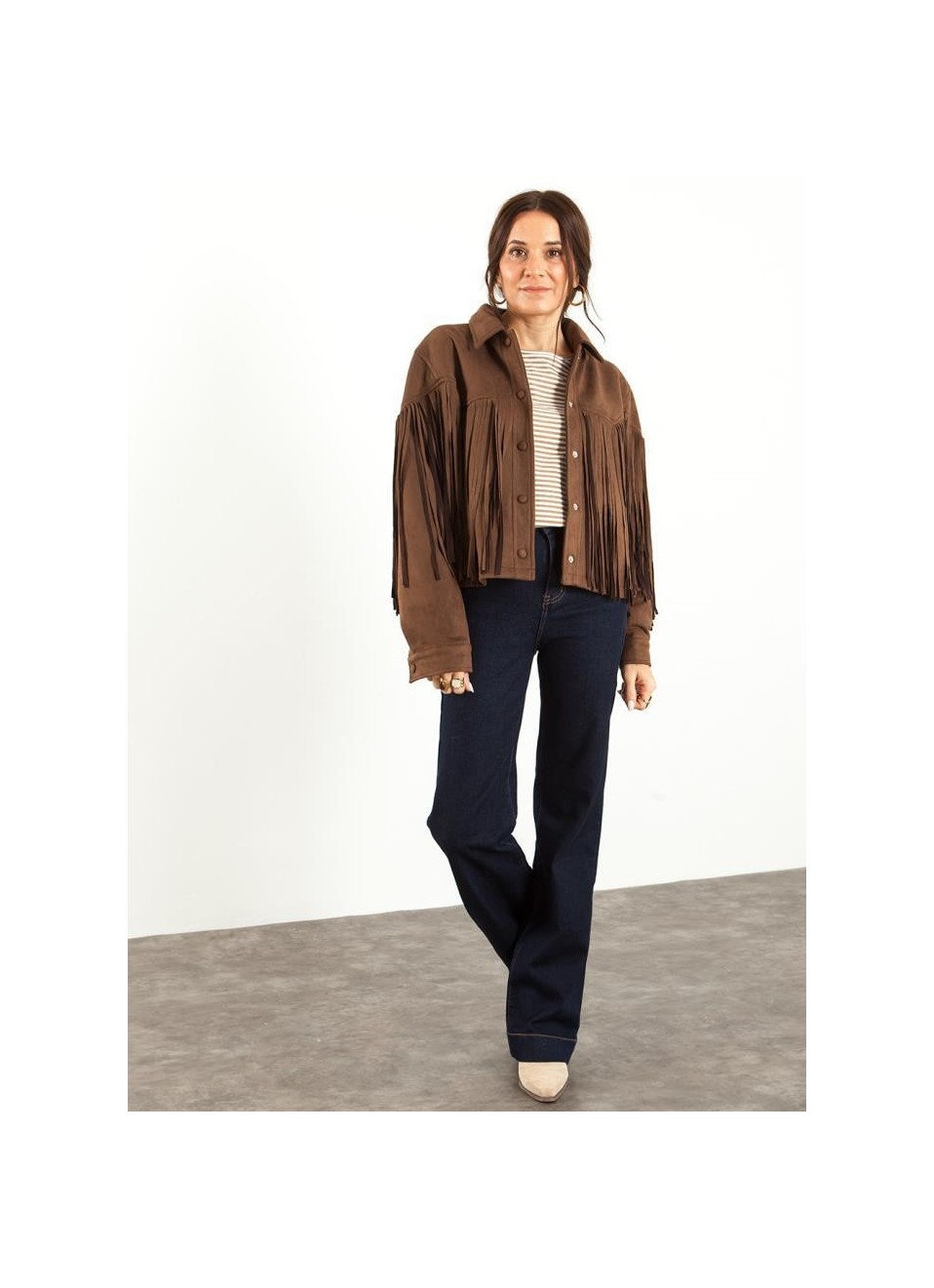Chaqueta ante flecos