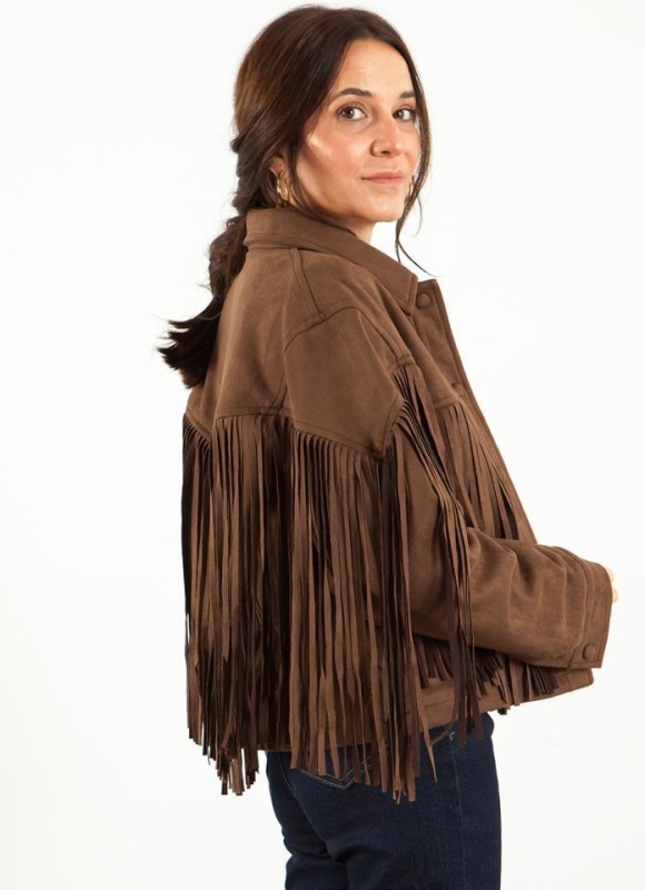 Chaqueta ante flecos