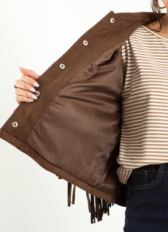 Chaqueta ante flecos