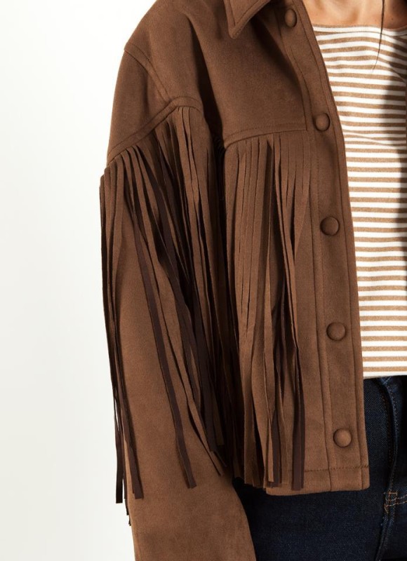 Chaqueta ante flecos