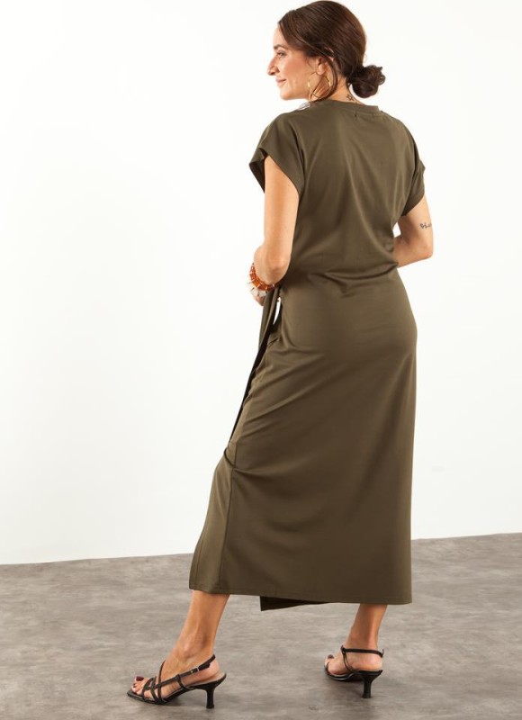 Vestido largo cruzado atado