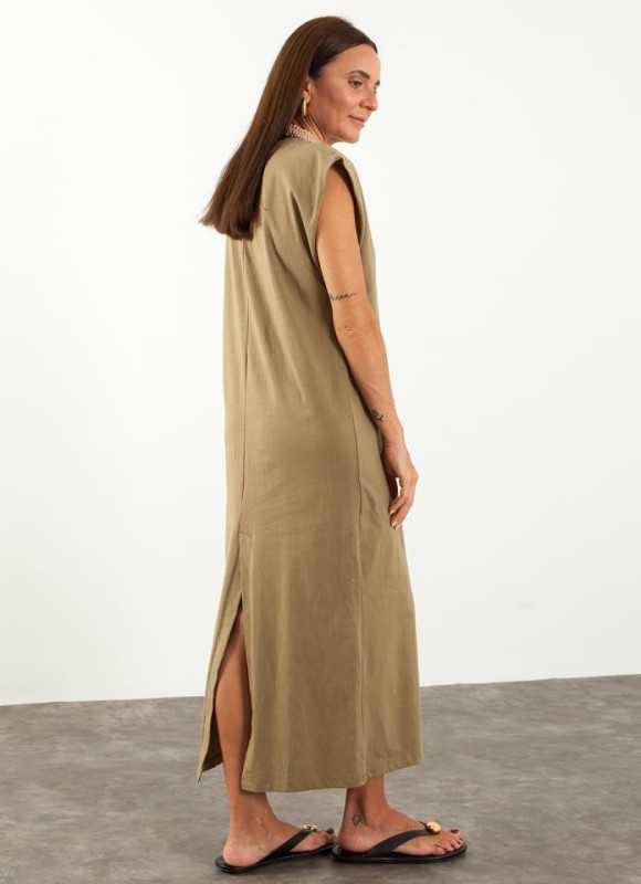 Vestido largo básico recto
