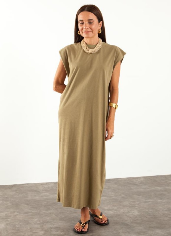 Vestido largo básico recto