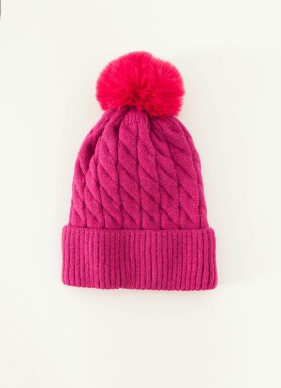 Gorro trenza pompom