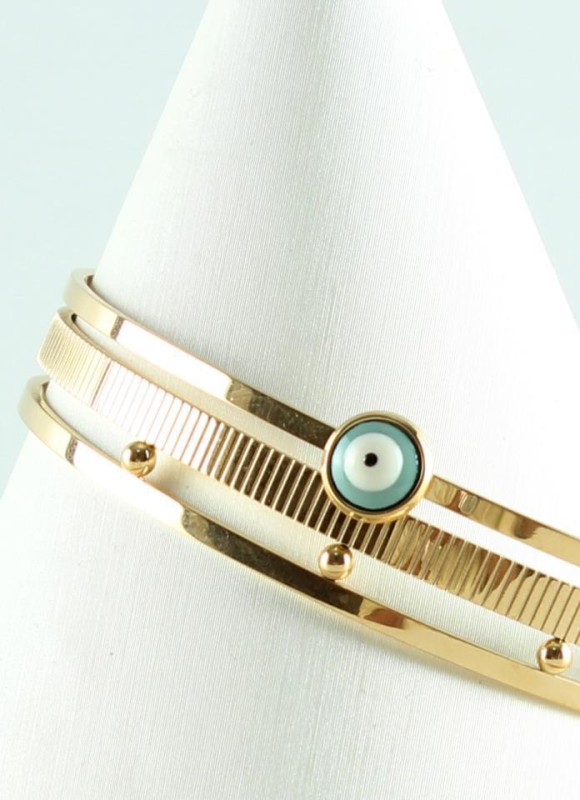 PULSERA DE ACERO OJO TURCO