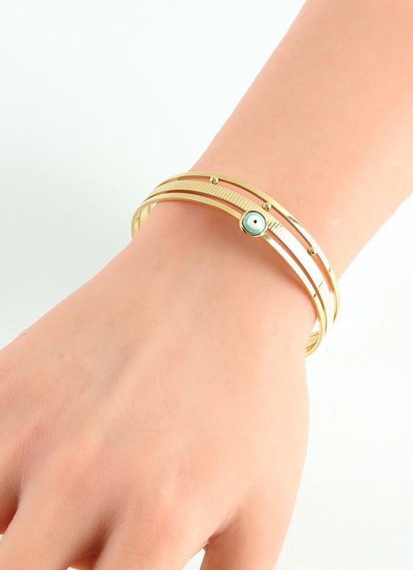 PULSERA DE ACERO OJO TURCO