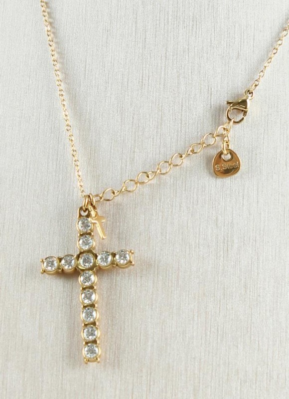 Collar acero cruz