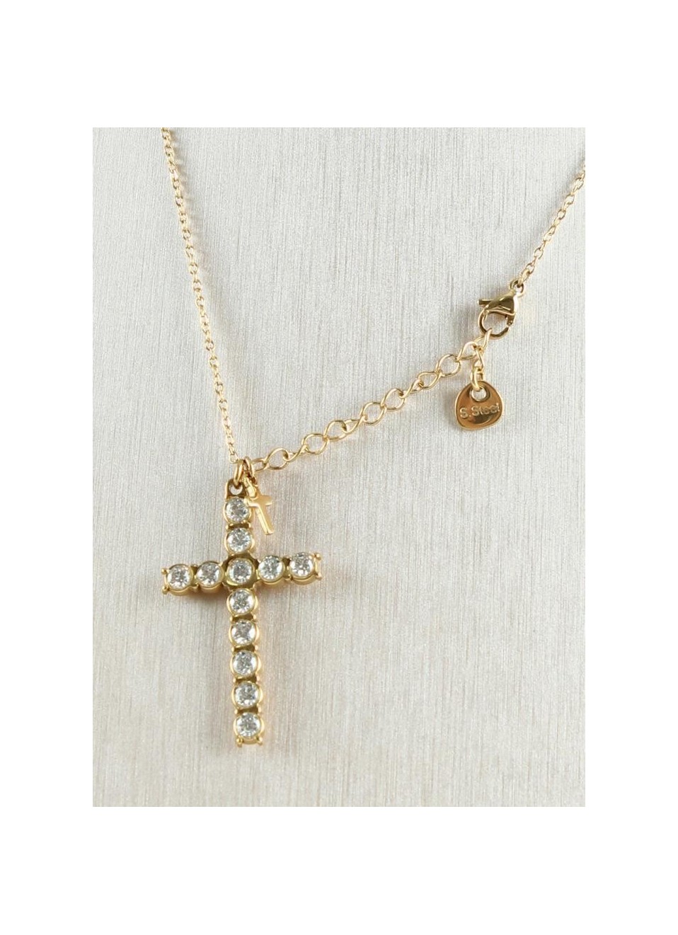 Collar acero cruz