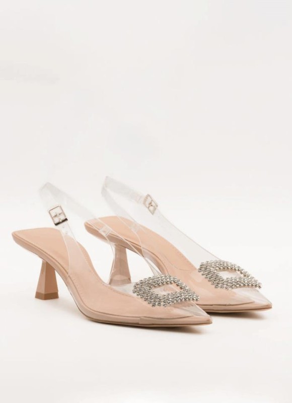 Zapatos transparente pedrería