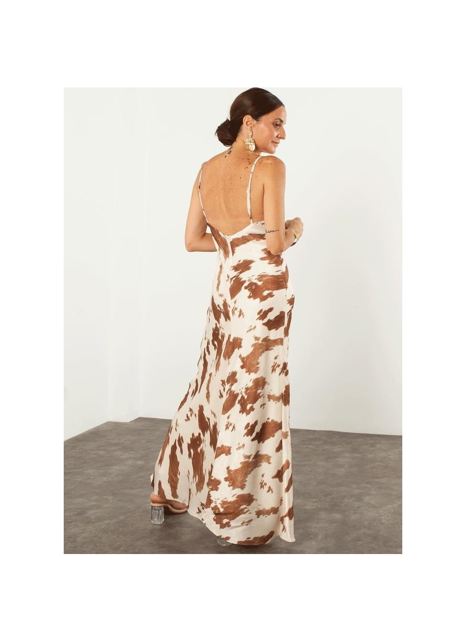 Vestido satén animal print