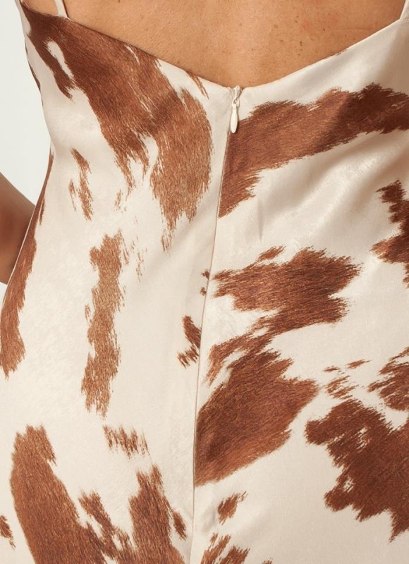 Vestido satén animal print