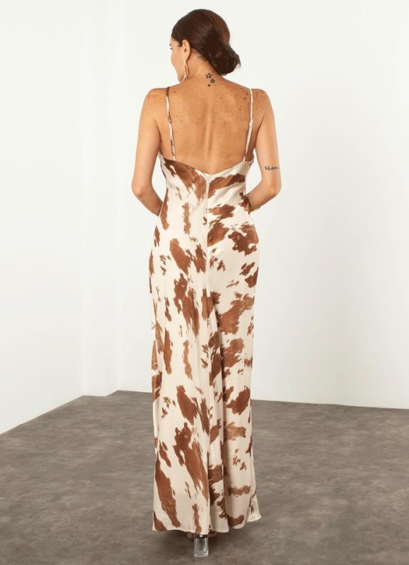 Vestido satén animal print