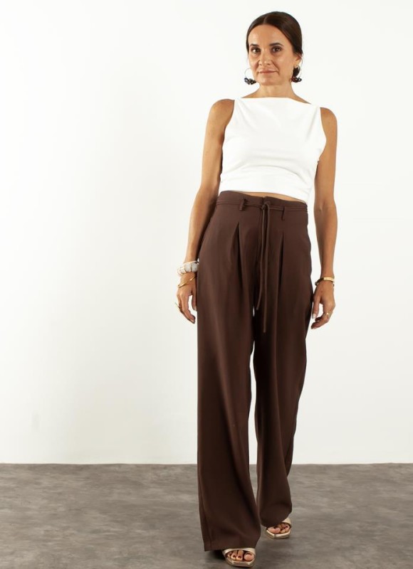 Pantalón pinzas lazada