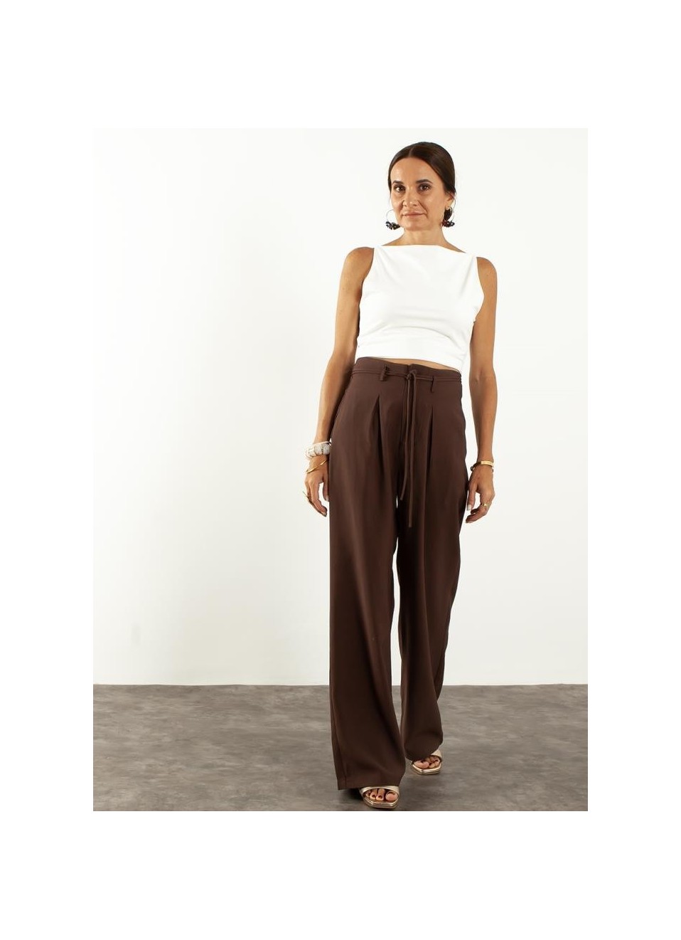Pantalón pinzas lazada