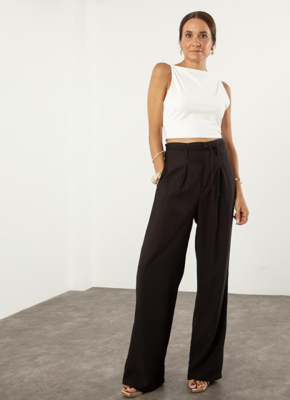 Pantalón pinzas lazada