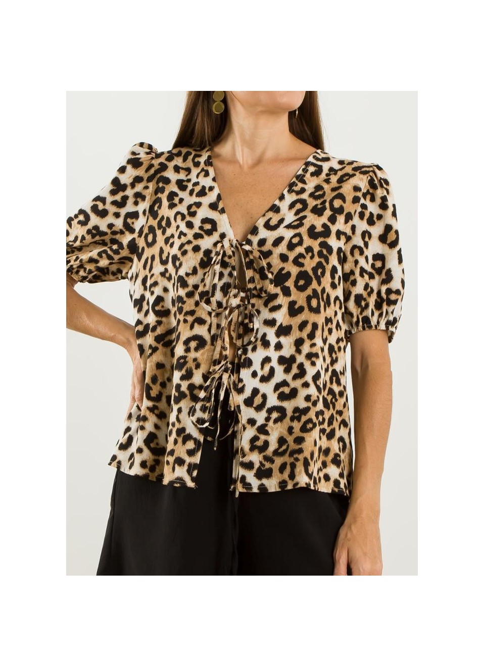 Blusa leopardo atada
