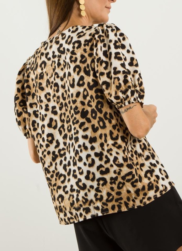 Blusa leopardo atada