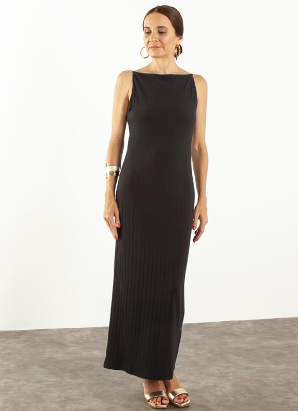 Vestido canalé tirantes
