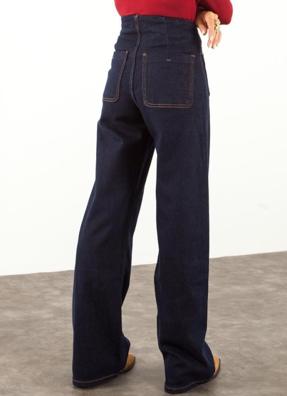 Jeans wide led Bolsillos frontales