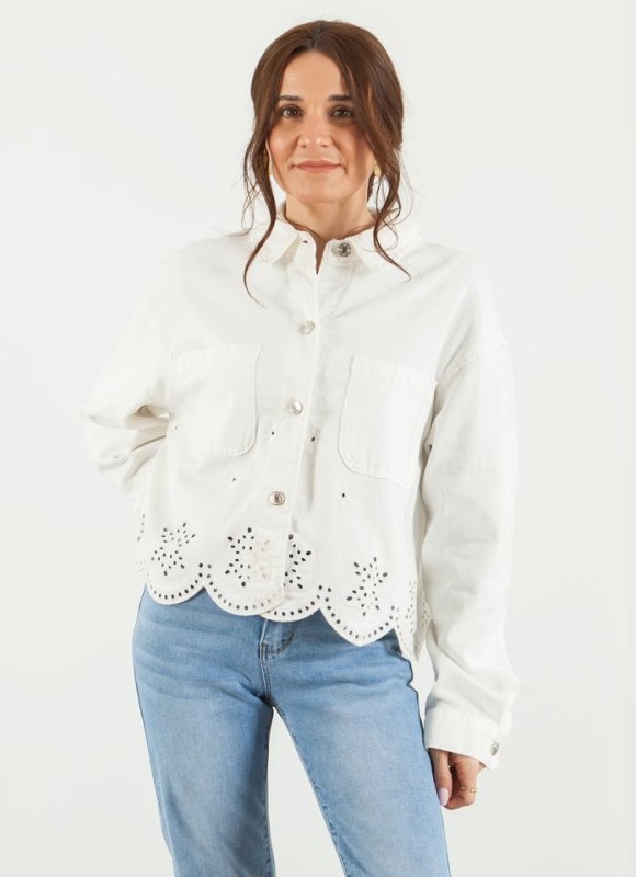 Cazadora denim calada