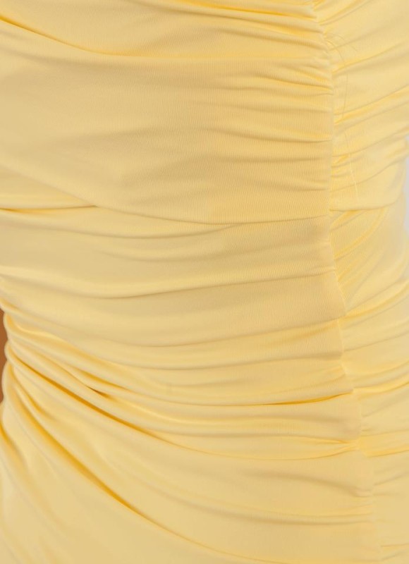 Vestido fruncido hombro