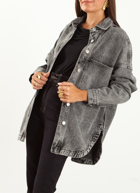 Cazadora denim oversize