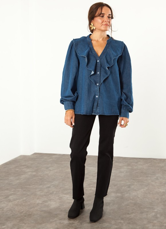 Camisa vaquera volantes