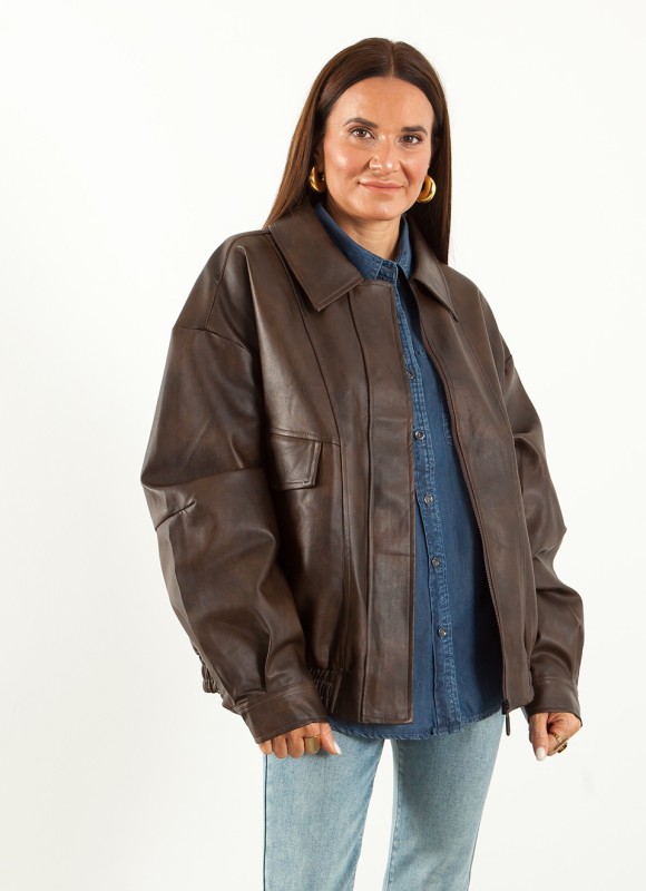 Cazadora polipiel oversize
