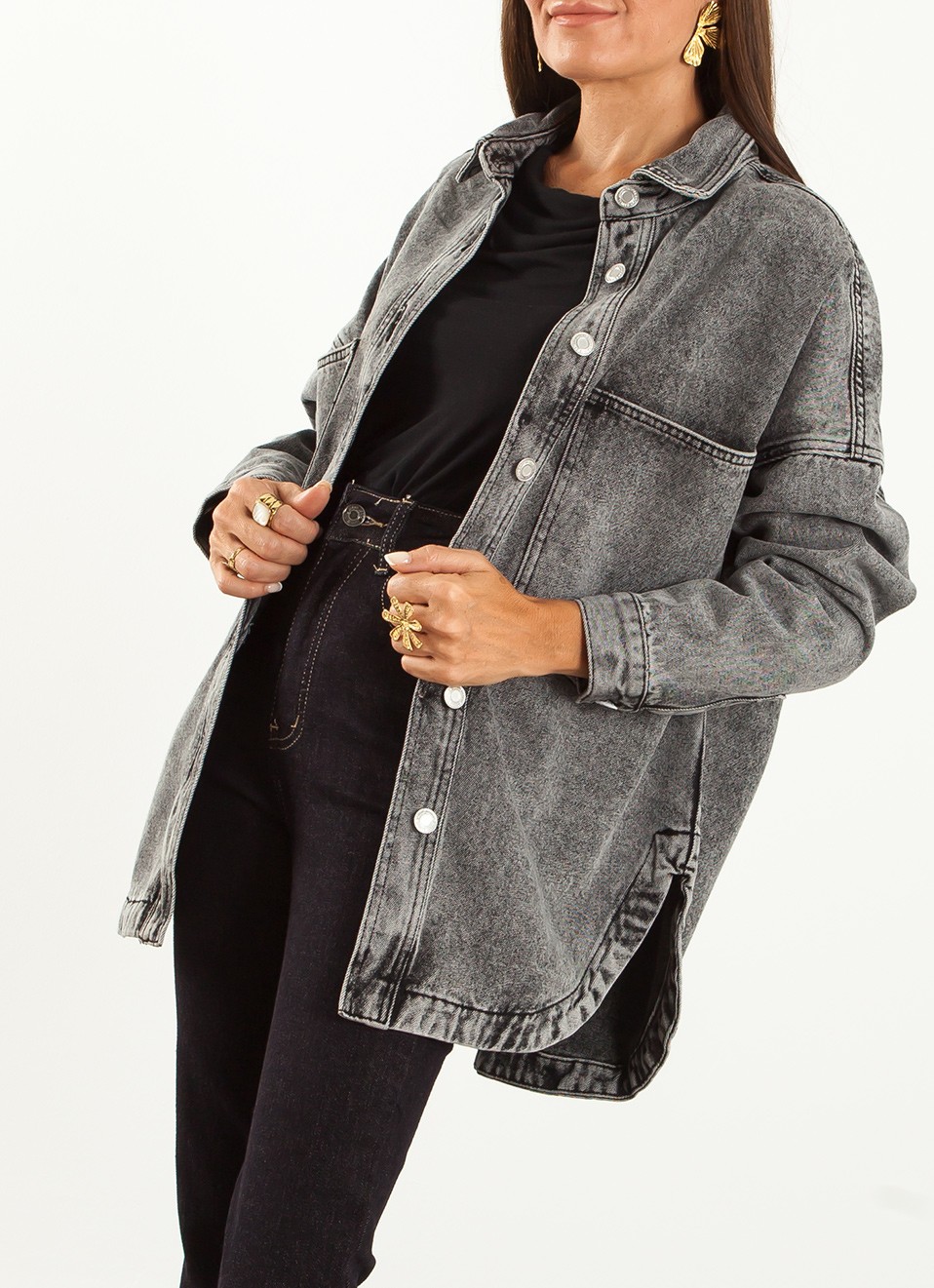 Cazadora denim oversize