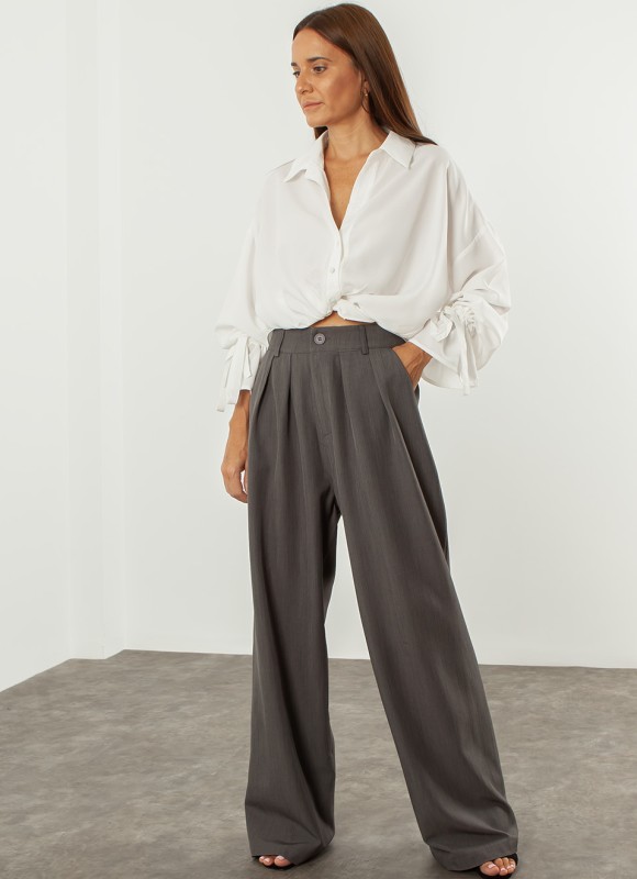 Pantalón Vestir Gris Mujer | Premonición.online