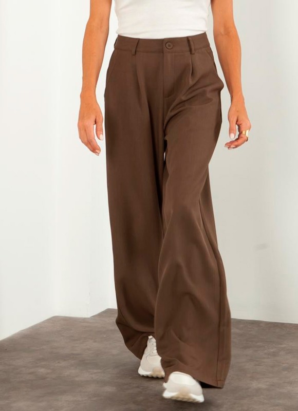 Pantalón Traje Palazzo Beige | Premonición.online