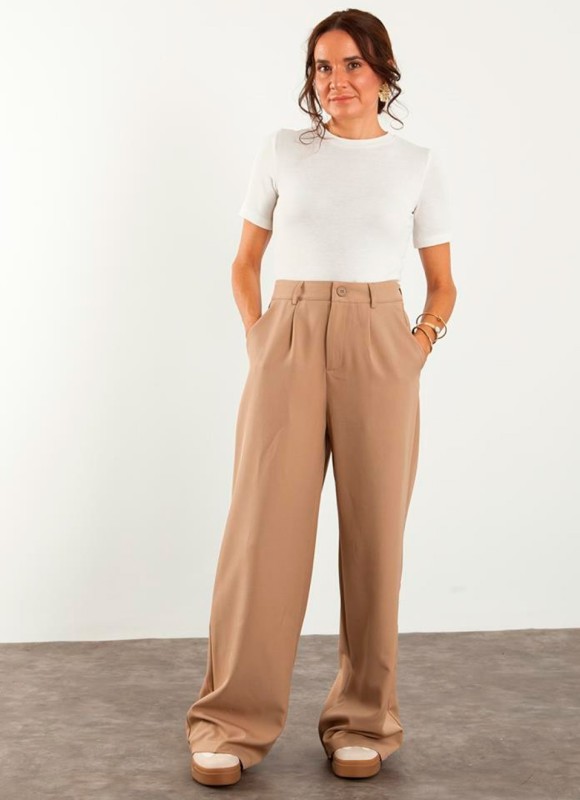 Pantalón Traje Palazzo Beige | Premonición.online