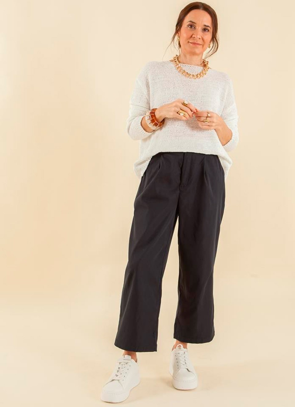 Pantalón Culotte Vestir Marino | Premonición.online