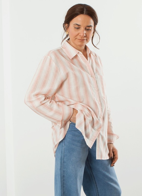 Camisa Rayas Rosa Mujer | Tendencia Nueva Colección Premonicion.online