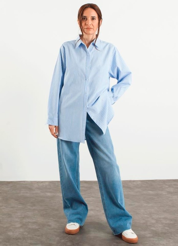 Camisa Oversize Mujer | Lisa y Rayas | S a XL | Desde 16€ | Premonición.online