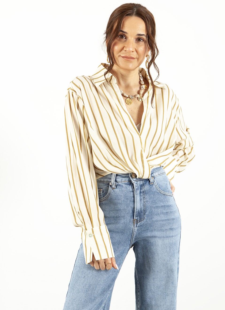 Camisa Crop Rayas Mujer Moderna | Premonición.online