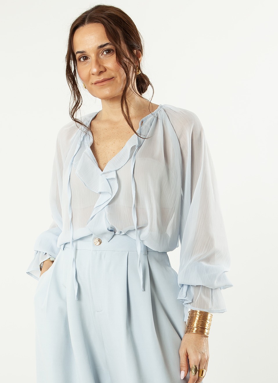 Blusa Transparencias Volantes Mujer | Premonición.online