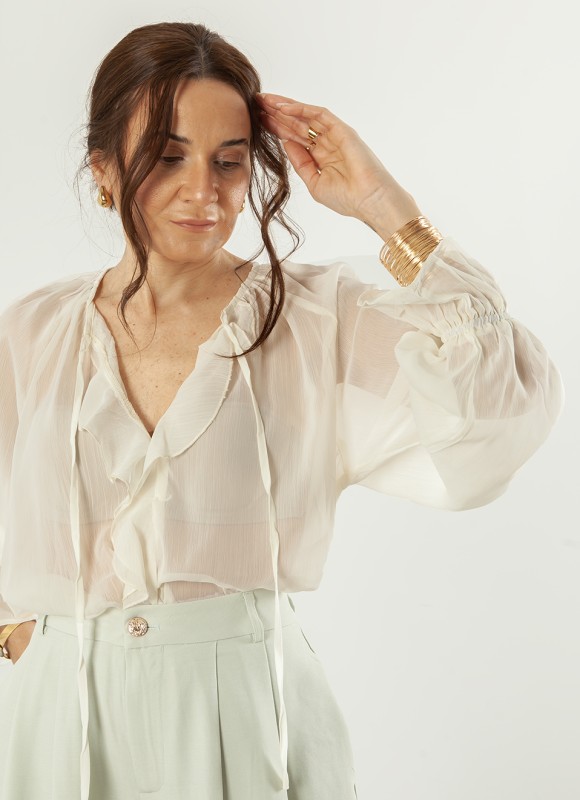 Blusa Transparencias Volantes Mujer | Premonición.online