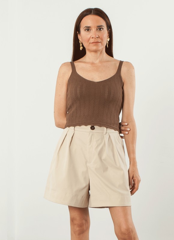 Bermuda Vestir Beige y Camel | Premonición.online