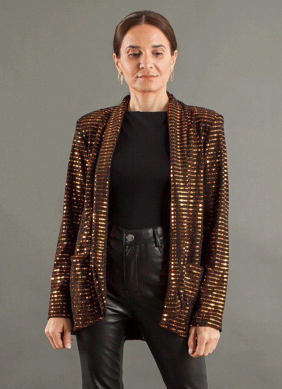 Blazer Negro Strass Cobre Mujer | Ahora 12,99€  | Premonición.online