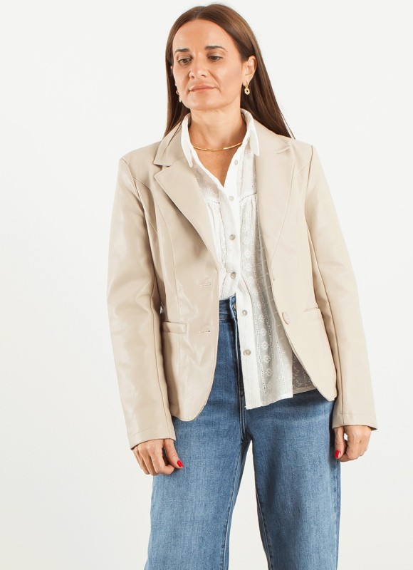 Americana Entallada Polipiel - Ropa Mujer | Premonición.online