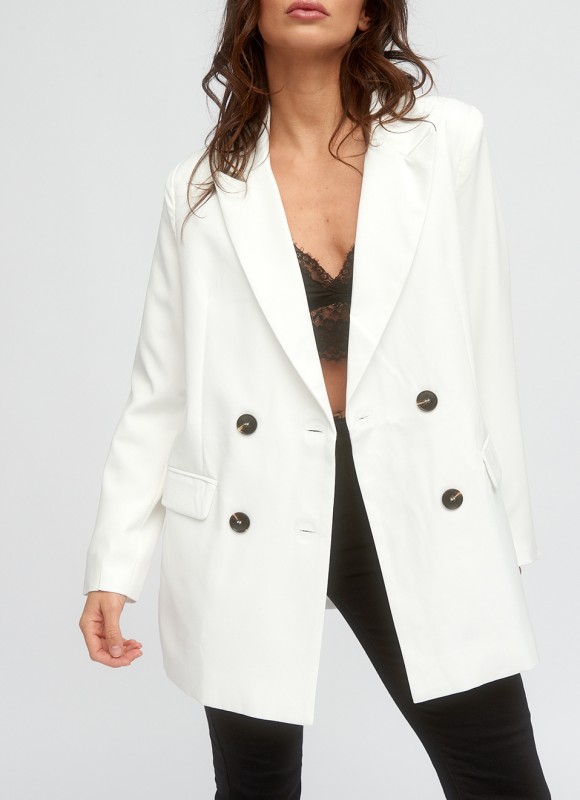 Blazer Oversize Blanca | Premonición.online