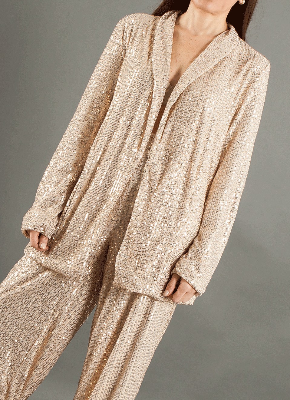 Blazer Dorado Lentejuelas Mujer | Premonición.online