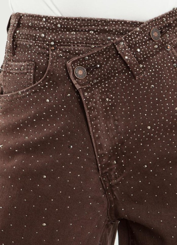 Jeans dad fit strass