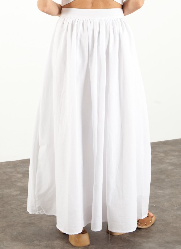 Falda Larga Verde Oliva y Blanco | Tendencia Nueva Colección Premonicion.online