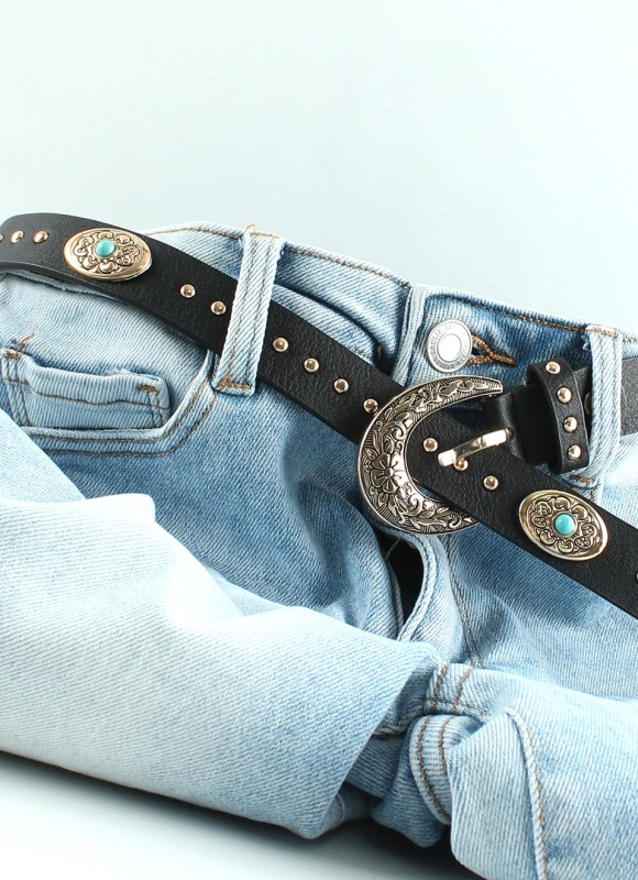 Cinturón Tachas Turquesa | Moda Mujer Premonición